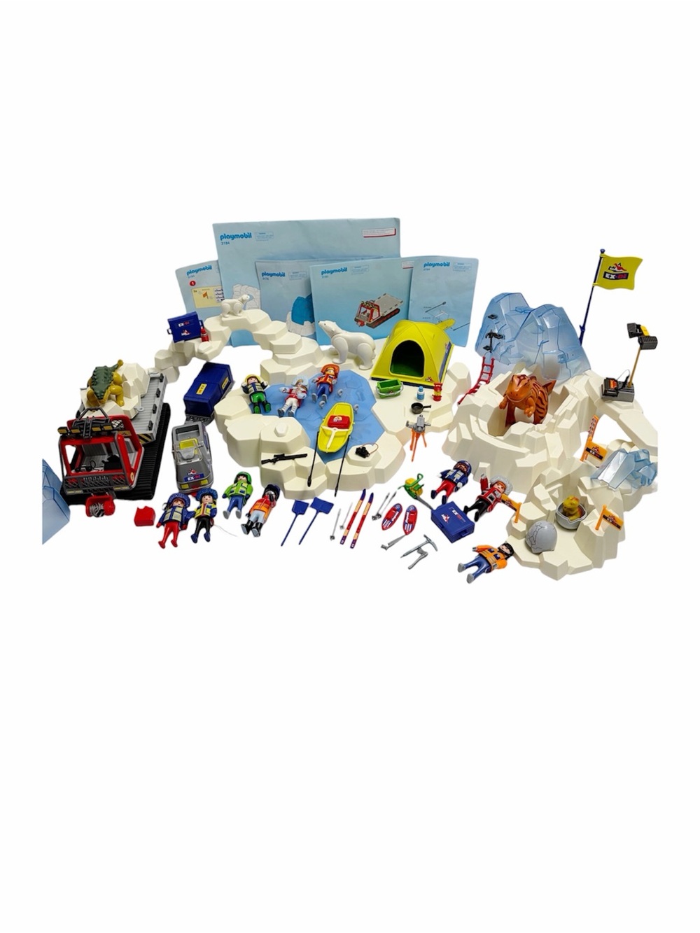 Playmobil| Vintage 2004 Arctic Dinosaur 5 Set Bundle with Manuals-Near Complete